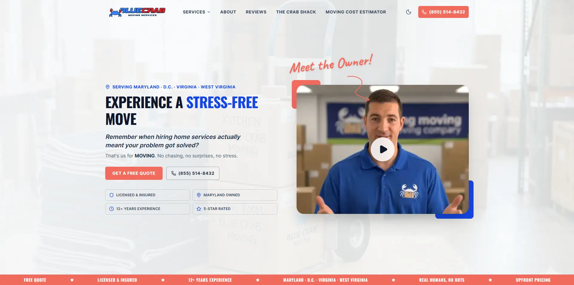 Custom mover website example